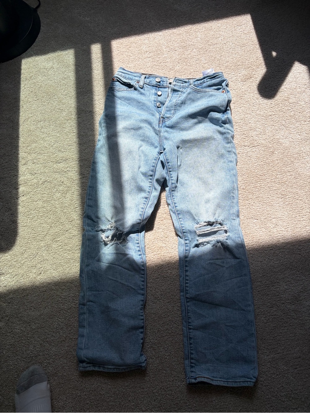 Levi's Light Blue Distressed Women's Relaxed Jeans